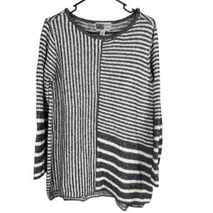 Habitat Clothes To‎ Live In Black White Colorblock Stripe Sweater Women's L